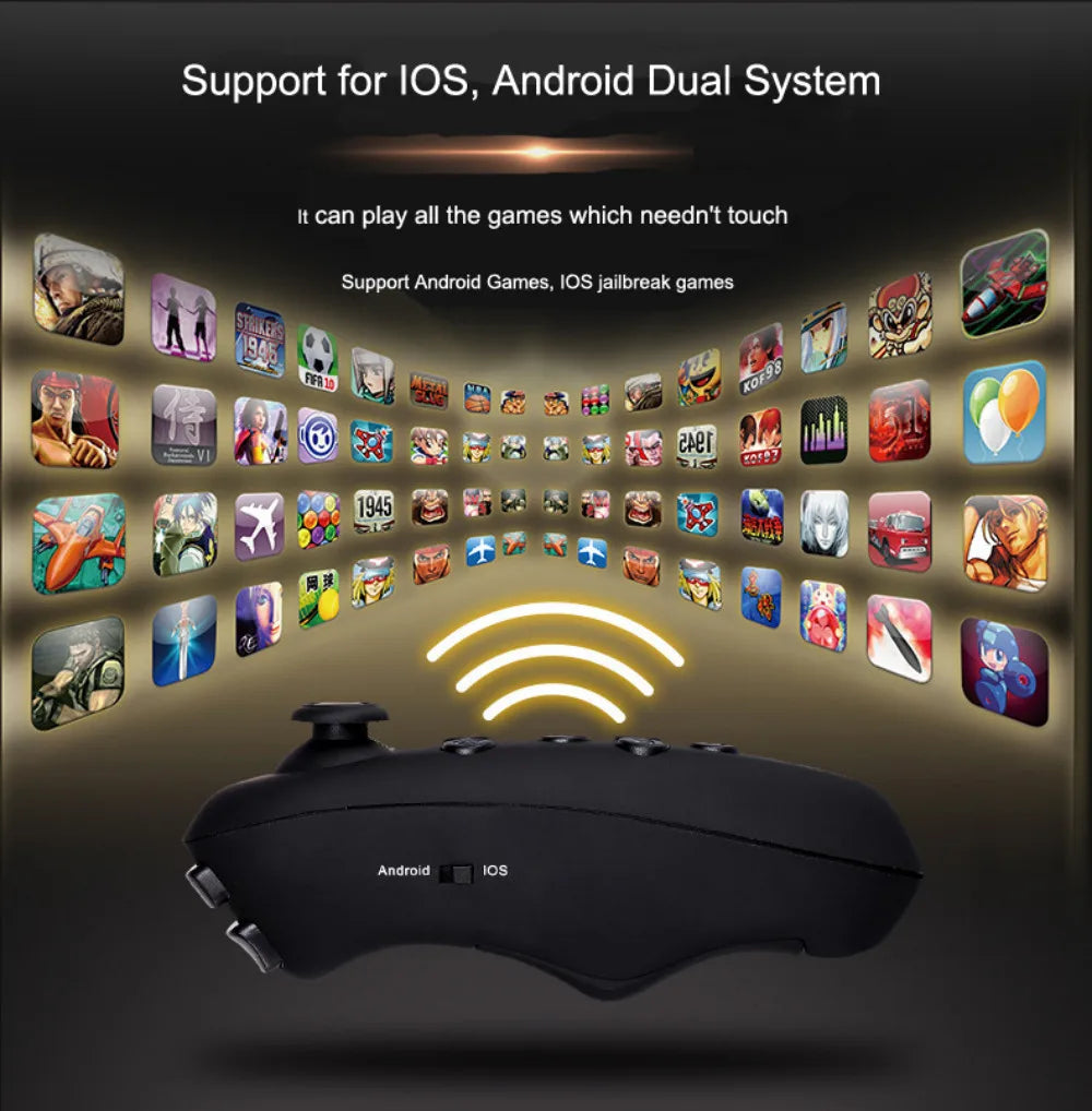3D VR Headset – Virtual Reality Smart Glasses Helmet for Smartphones with Controllers and 7-Inch Lenses