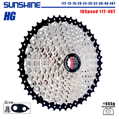 SUNSHINE Bicycle Cassette 8-12 Speed Freewheel - 32T to 52T Sprocket for Shimano/SRAM HG Flywheel