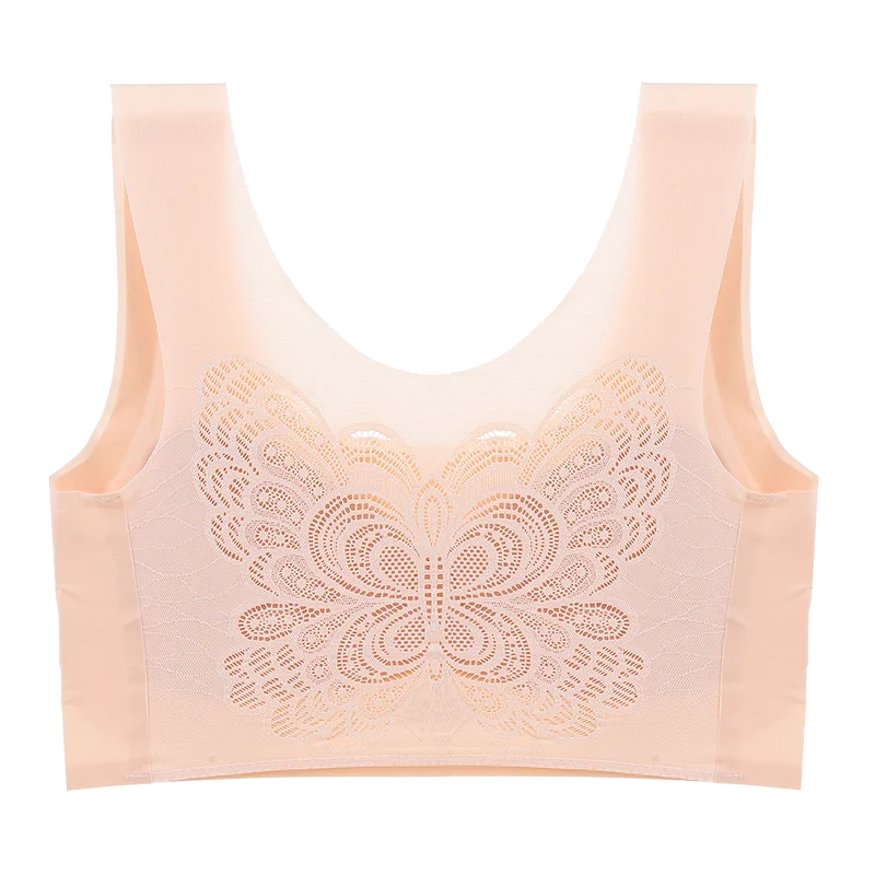 Plus Size Butterfly Back Push Up Bra – Seamless Women’s Bralette Lingerie, Comfortable Supportive Underwear with Beauty Back Design