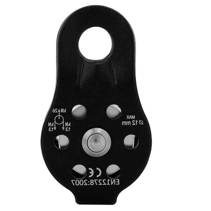 26KN Aluminium Alloy Heavy Duty Swivel Rope Pulley Block – Single Pulley Wheel for 12mm Climbing Rope