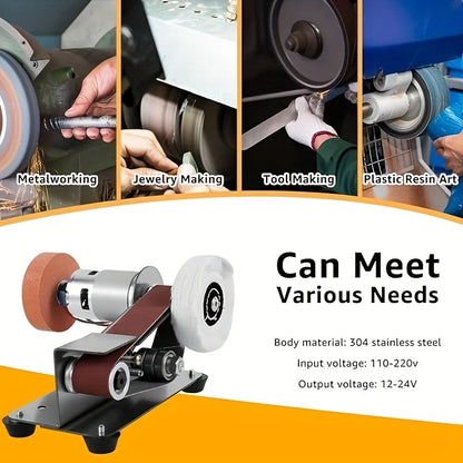 37PCS 3-in-1 Mini Belt Sander Kit — DIY Metal, Wood, Handicraft & Knife Grinding Tool Set