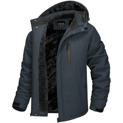 TACVASEN Winter Fleece Jacket for Men - Waterproof Hiking Skiing Outdoor Trekking Windbreaker Parka