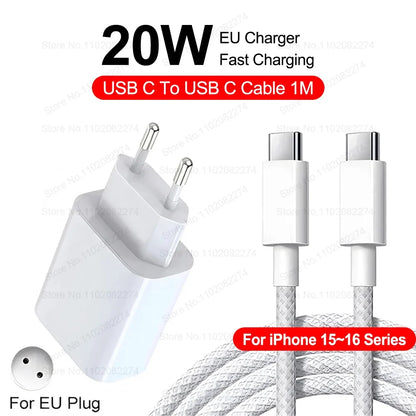 PD 40W Fast Charger - USB-C Charging Cable for iPhone 16/15/14/13/12/11 Pro Max, Plus & iPad Air