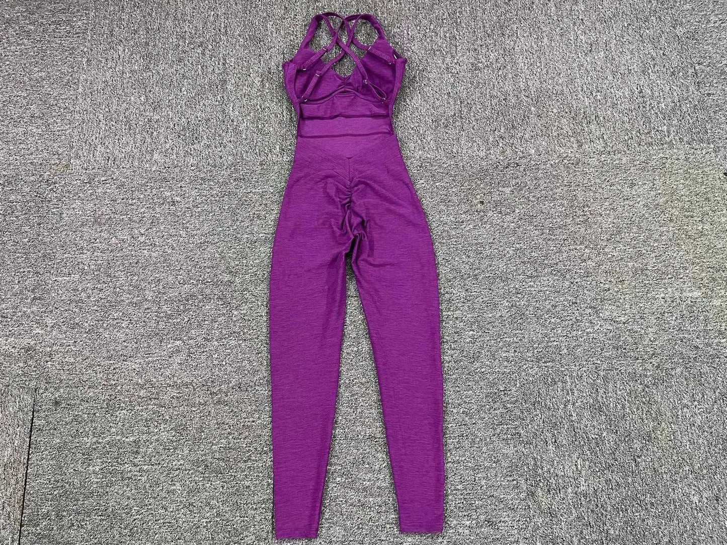Women’s Black Sporty Jumpsuit – 2025 Workout Yoga Gym Set with Push-Up Fitness Overalls