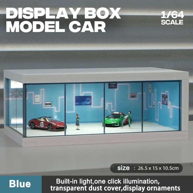 1/64 Scale Model Car Parking Space — Lighted Simulated Display Scene (Figures & Cars Not Included)