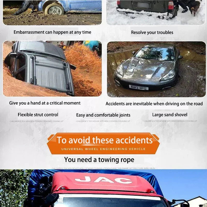 10T Car Tow Rope - 4M 5M 7M Heavy Duty Trailer & Off-Road Vehicle Rescue Strap