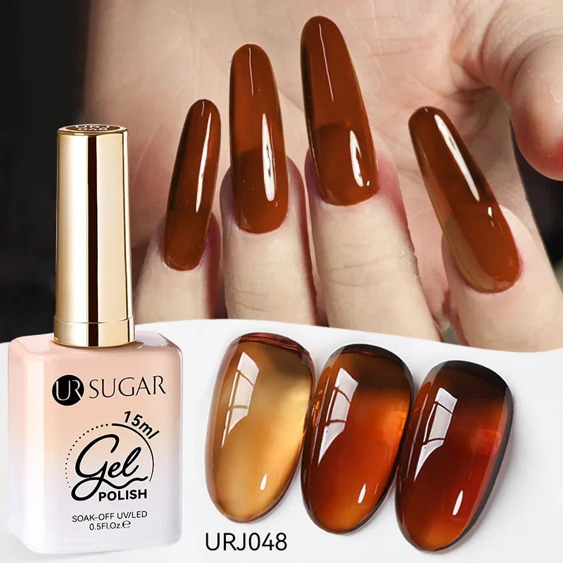 UR SUGAR 15ml Jelly Gel Polish - Milky White Translucent UV Soak Off Nail Art Varnish