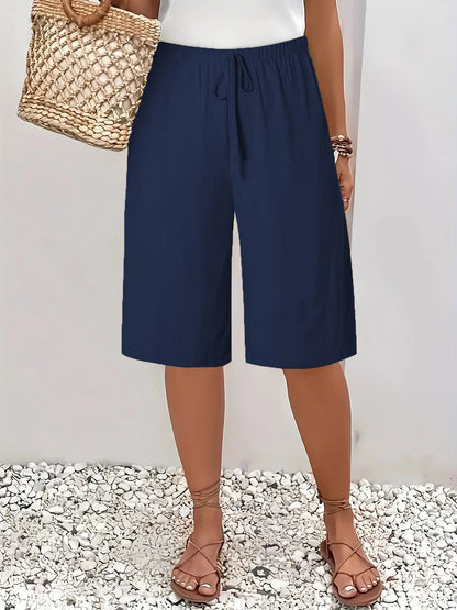 Women's 5-Inch Bermuda Shorts - High Waist Loose Fit Casual Summer Solid Color Shorts