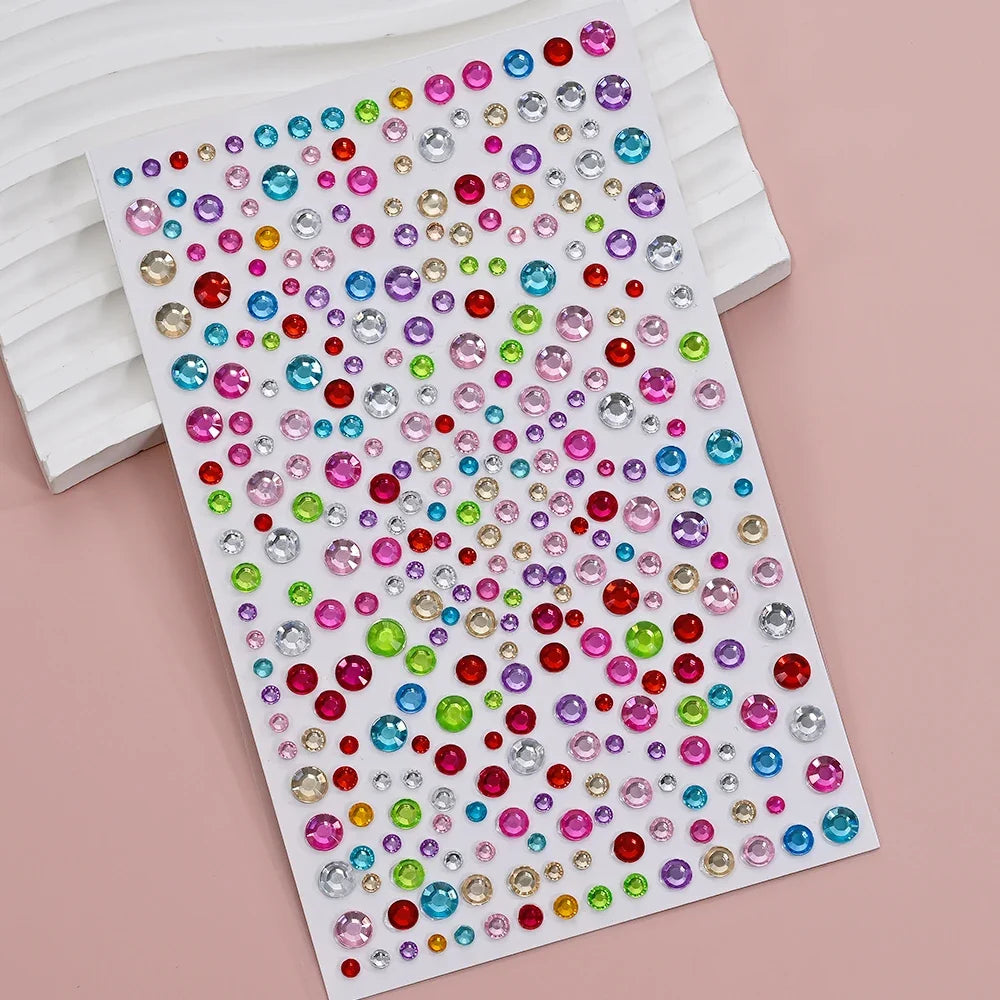 3D Holographic Teardrop Rhinestone Stickers - Self-Adhesive Crystal Diamond Face, Eye & Hair Decoration Tattoos