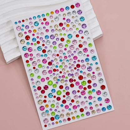 3D Holographic Teardrop Rhinestone Stickers - Self-Adhesive Crystal Diamond Face, Eye & Hair Decoration Tattoos