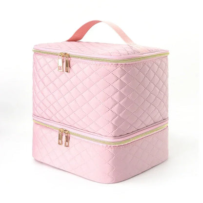 Nail Polish & Essential Oil Storage Bag – Portable Double-Layer Cosmetic Organizer with 30 Compartments