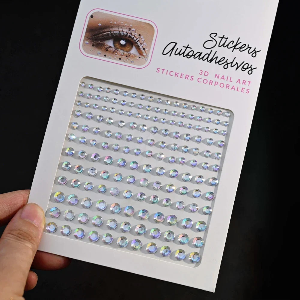 5D Face Diamond Gem Stickers - Colorful Rhinestone Body Makeup Tattoo for Festival, Nail Art & DIY Bling Style