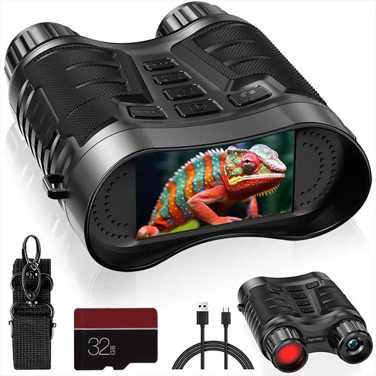 Maxgeek NV2181 4K Night Vision Binoculars – 8X Digital Zoom, 1080P, IP54 Waterproof, 3.2" HD TFT Screen