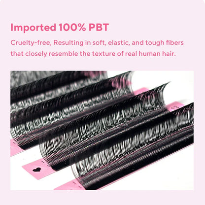 DIYDAY U-Shaped 3D Volume Eyelash Extensions — Easy-Apply Natural Wispy U YY Shape Faux Mink Lashes for Makeup