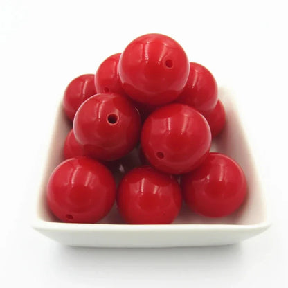 Acrylic Chunky Round Beads - 6mm to 20mm Solid Bubblegum Beads for DIY Handmade Jewelry & Craft Making