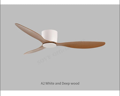 SOVE Modern Black & White Low Floor Ceiling Fan – 30W DC Motor with Remote Control, No Light, 220V