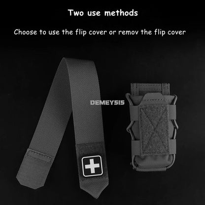 Tactical Tourniquet Pouch - Universal EMT Trauma First Aid Holder for Airsoft & Survival Gear