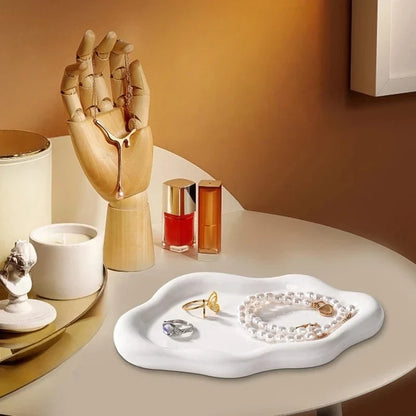 Cloud-Shaped Jewelry Tray - Decorative Organizer for Rings, Earrings, Bracelets & Necklaces Vanity Bedroom Decor