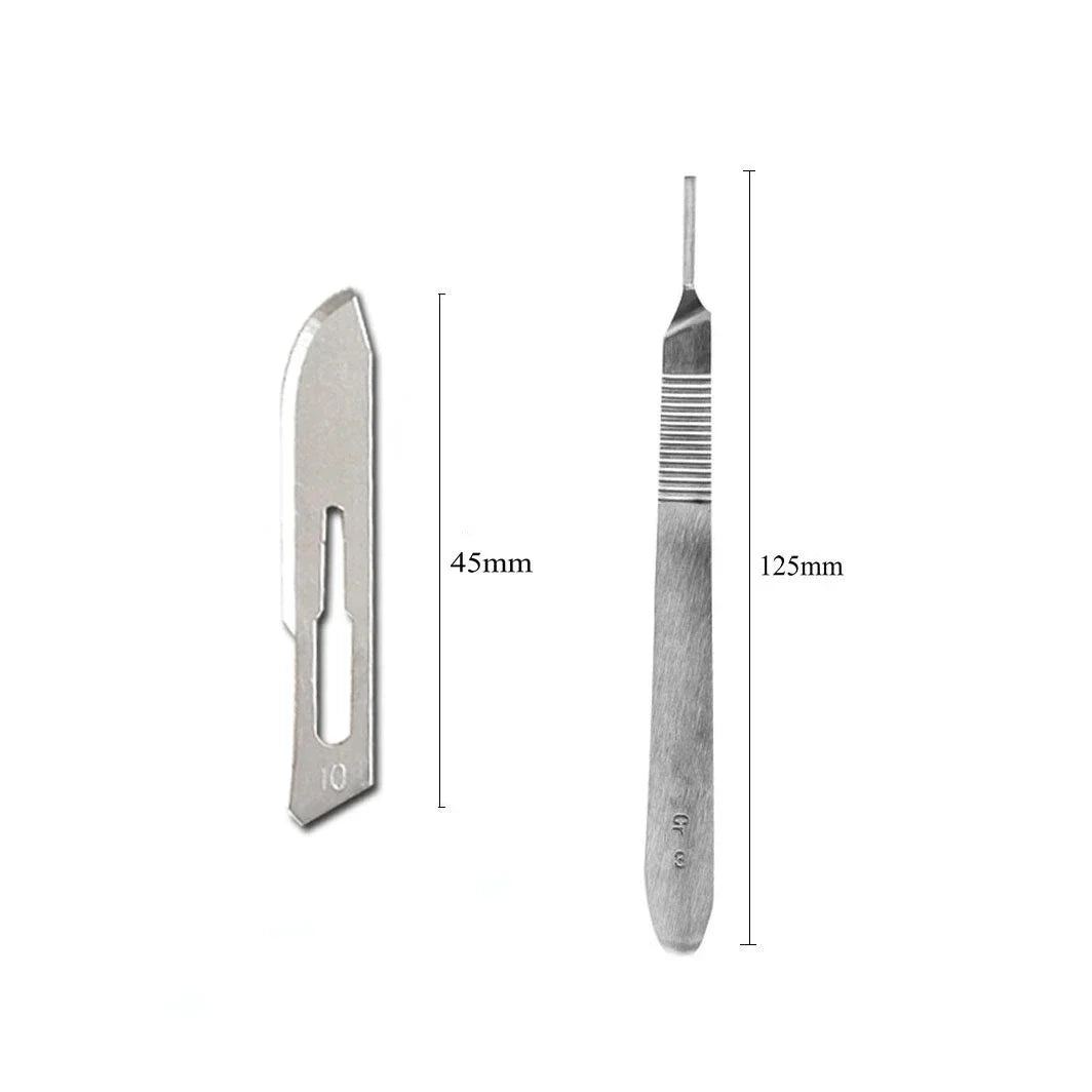 10PCS Sterile Scalpel Blades with Handle - #10 Surgical Knife Set for Dermaplaning, Pedicure, Crafts, Modeling & Eyebrow Shaping