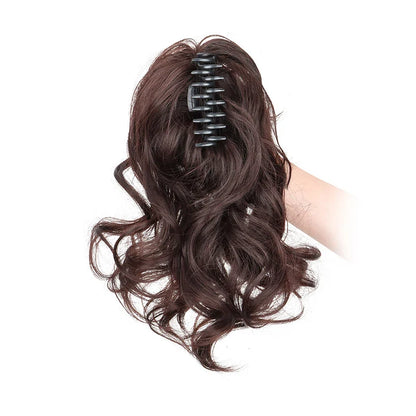 Synthetic 12-Inch Curly Claw Clip Ponytail – Short Ponytail Extensions for Women, Black Brown Blonde Hairpiece