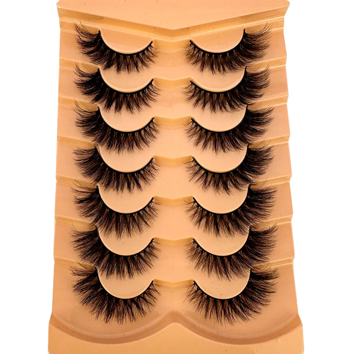 7 Pairs 3D Mink Fur False Eyelashes – Thick Short Dramatic Natural Look Makeup Lashes Wholesale