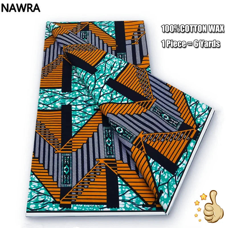 Original 100% Cotton African Wax Print Fabric - Soft Ankara Batik DIY Pagne