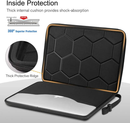 Shockproof Waterproof Laptop Sleeve Bag - EVA Protective Carrying Case with Straps for 13", 14" & 15.6" Laptops