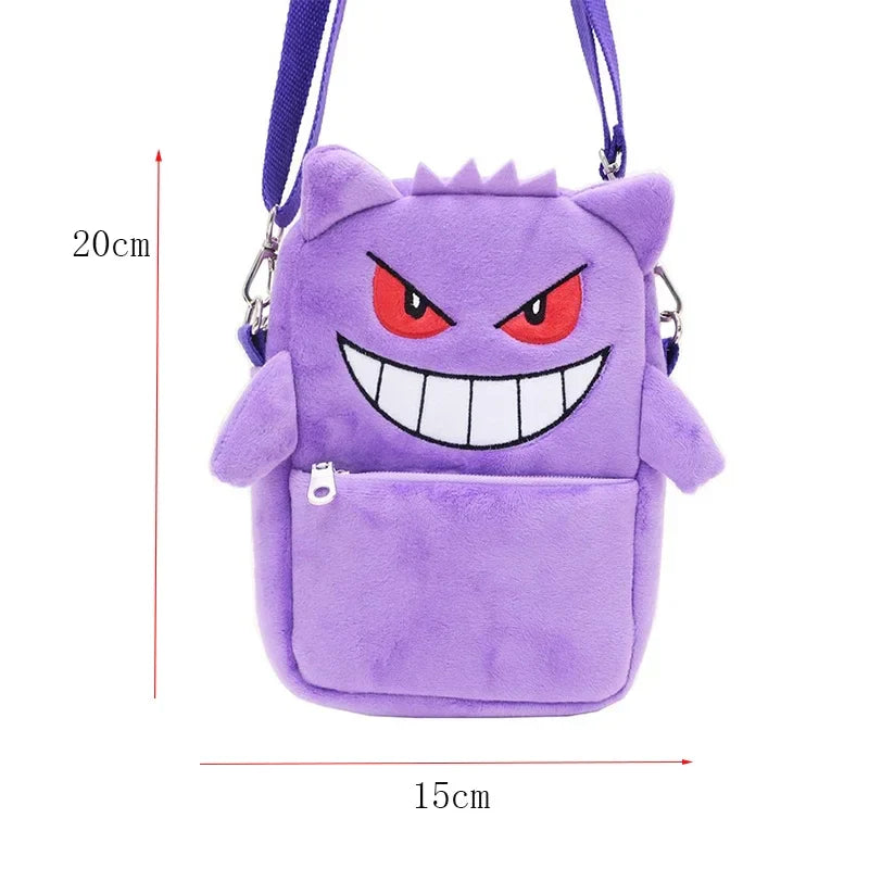 Gengar Mimikyu Snorlax Rowlet Lucario Charmander Plush Backpack — Pokémon Anime Shoulder Bag Toy Doll