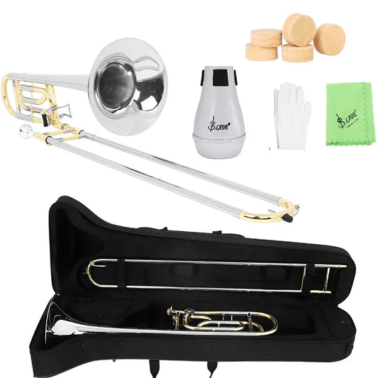 SLADE Bb Trombone Brass Wind Instrument - Tenor Alto Trombone with Cupronickel Mouthpiece & Accessories