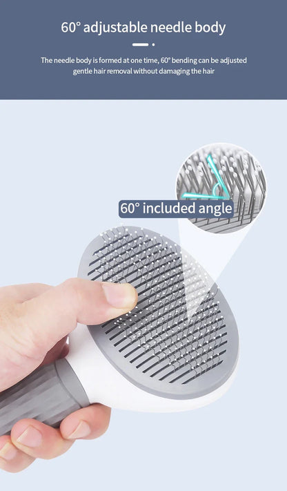 Pet Cat & Dog Hair Brush – Stainless Steel Grooming Comb for Long Hair Pets, Dog Cleaning & Care Accessories
