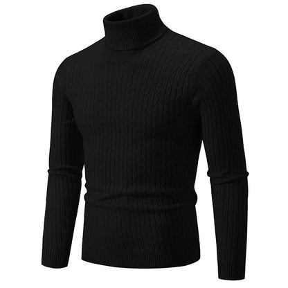 Men's High Neck Turtleneck Sweater - Warm Knitted Pullover Winter Casual Outdoor Top