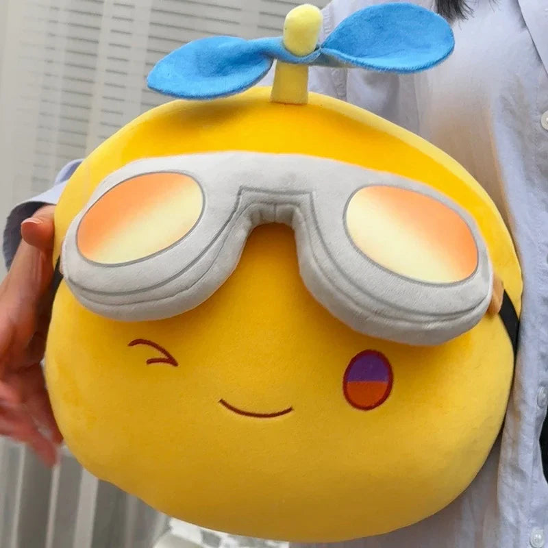 Cartoon Plush Yellow Goggles Doll Pillow – Soft Bamboo Dragonfly Cushion Toy, Cute Gift for Children