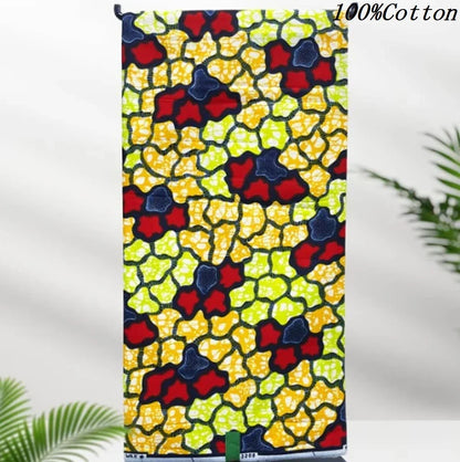 African Ankara Wax Print Fabric - 100% Cotton Batik Material for Sewing & Wholesale 6 Yards