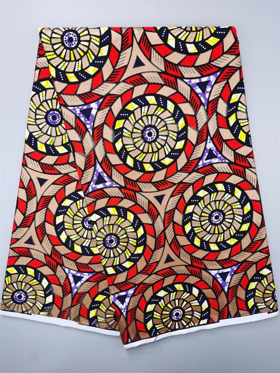 Grand African Wax Glitter Glam Fabric - 100% Cotton Ankara Batik Gold Print Pagne for Party Dresses & Sewing