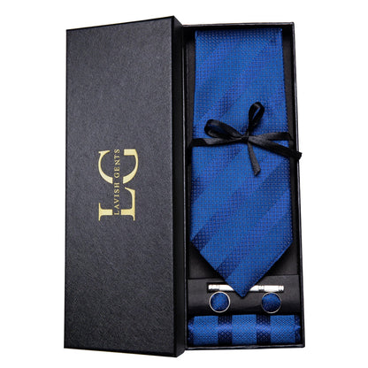 Hi-Tie Luxury Paisley Teal Green Tie Set - Men’s Classic Necktie with Handkerchief & Cufflinks Gift Box for Wedding & Formal Wear