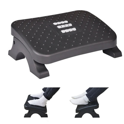 Ergonomic Under Desk Footrest - Adjustable Foot Stool with Massage Rollers for Home Office Leg Comfort and Pain Relief