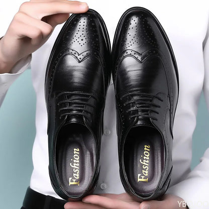 Men's Pointed Toe Formal Shoes - Comfortable Office & Wedding Dress Shoes