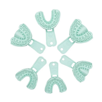 Denspay 6PCS Dental Impression Tray Set – S/M/L Plastic Full Mouth Mold Trays, Foldable Dental Implant Trays