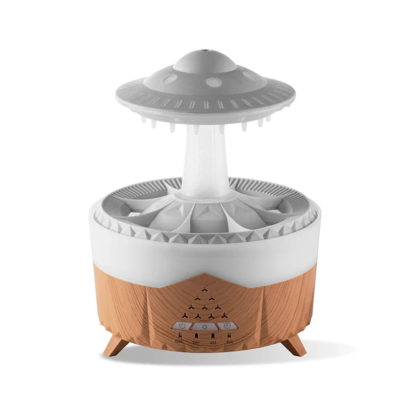 350ml Mini USB Aroma Air Humidifier — Raindrop Design with Remote Control, Colorful Light & Aromatherapy Oil Diffuser for Room