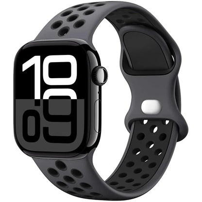 Silicone Apple Watch Strap - Breathable Wristband for Watch 11/10/9/8/7 Ultra 3/2 SE Series 49mm-41mm