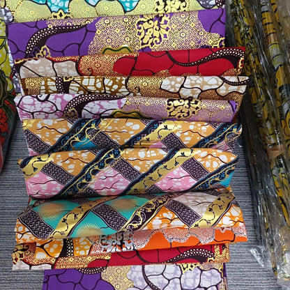 100% Cotton African Wax Print Fabric - High Quality Ankara Fabric 6 Yards