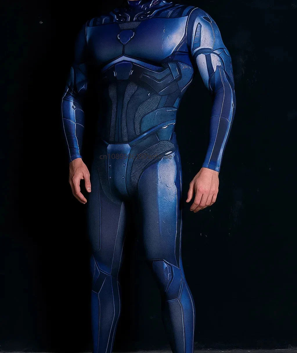 Men's Cyberpunk Muscle Bodysuit - Sci-Fi Printed Cosplay Zentai Costume for Carnival, Stage & Performance Events