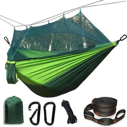 Lightweight Camping Hammock with Mosquito Net - Breathable 210T Nylon Outdoor Hammock