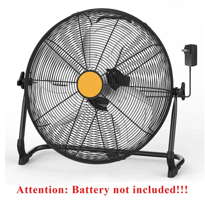Cordless Floor Fan - 12/16-Inch Portable Fan Compatible with DeWalt 20V Max Batteries