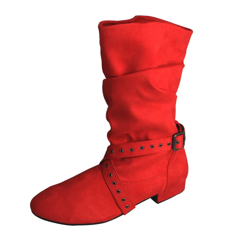 Wedopus Women’s Customized Western Dance Boots – Black Cowboy Heel Boots with Suede Sole for Urban & Ballroom Dancing