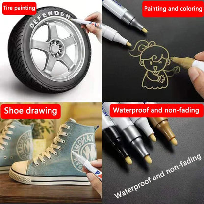White Marker Pen Set - Waterproof Oil-Based Gel Pens for DIY, Graffiti, Sketching & School Supplies