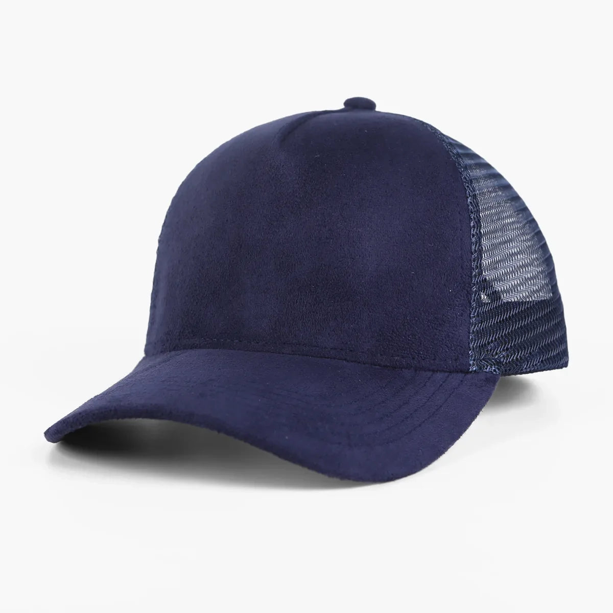 5 Panel Suede Trucker Hat - Solid Color Mesh Baseball Cap for Men & Women