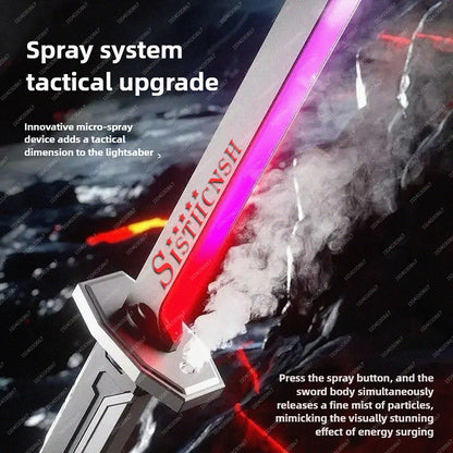 Colorful Glowing Sword Toy - LED Streamer Light Sword with Spark & Smoke Effects for Kids Christmas & Birthday Gifts