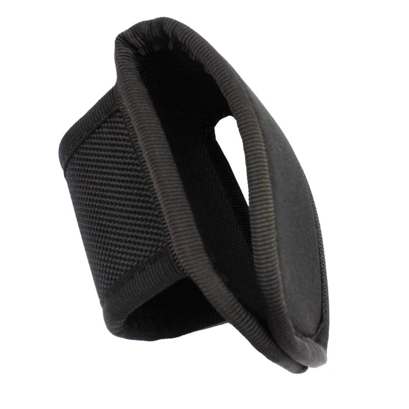 Nylon Weave Flashlight Pouch - PU Leather Duty Belt Holster Open Top Holder for D Cell & Compact Flashlights