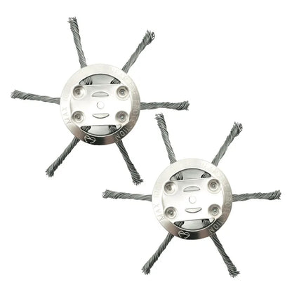 LUSQI Steel Wire Wheel Grass Trimmer Head – 6/8/9 Inch Universal Brush Cutter Attachment for Weed, Moss & Rust Removal for Straight Shaft Trimmers